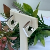 BRINCO ARGOLA QUADRADA EM PRATA 950/925